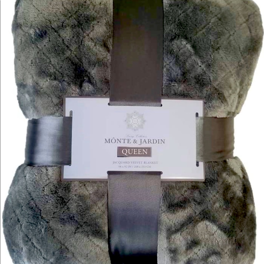 Monte & Jardin Jacquard Blanket, Queen, Grey